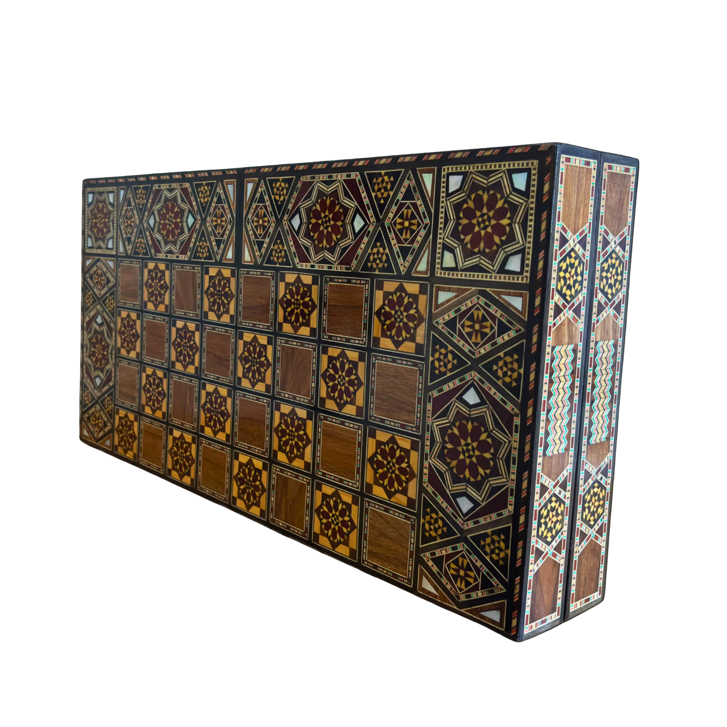 Handgefertigter Damaszener Schach- & Backgammon-Tisch von Gaby Al Dayeh – Meisterwerk mit Perlmutt