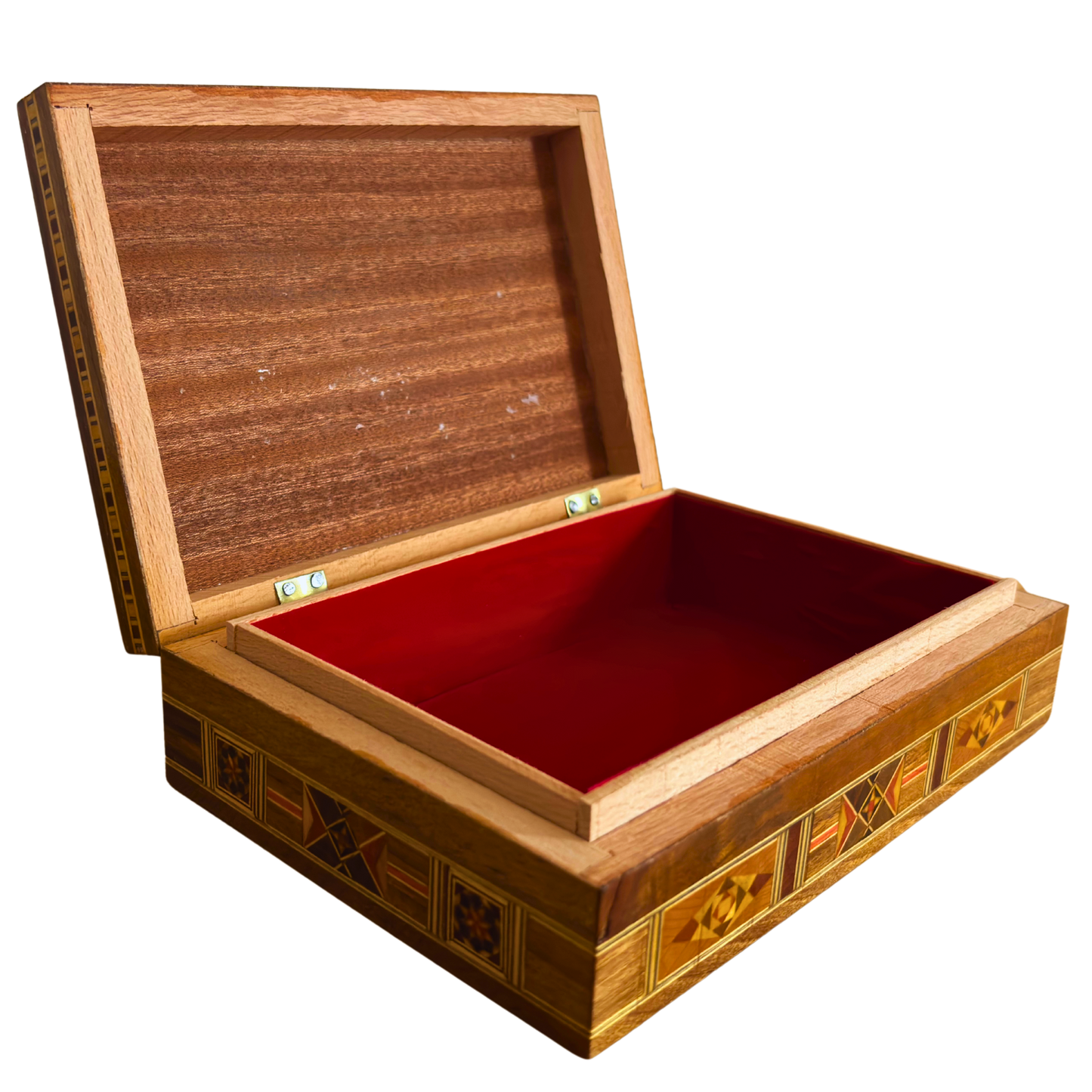 Handgemaakte mozaïek sieradendoos, parelmoer inleg, luxe houten herdenkingskist, Damascene kunst -Limited Edition-