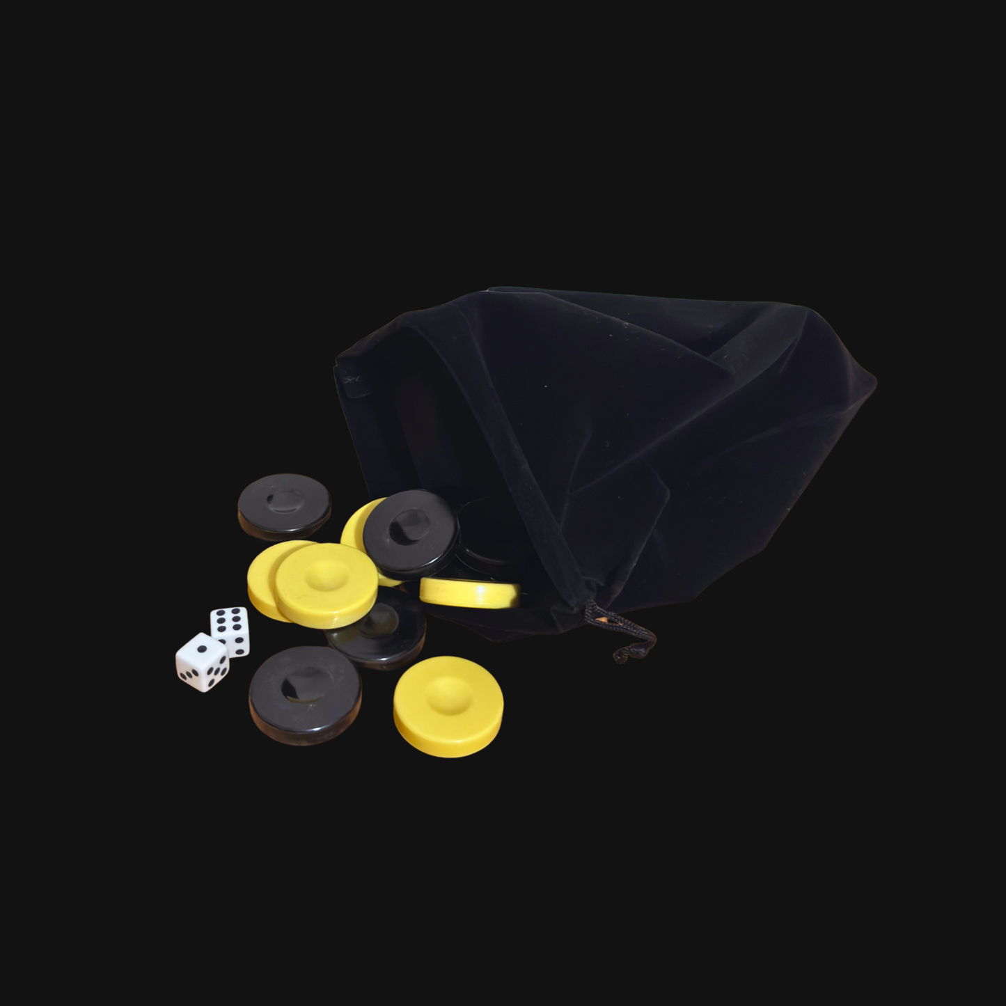 Ensemble Original de Pions de Backgammon – Blanc & Noir avec Dés