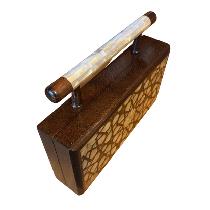 A Estrela Celestial – Bolsa Damasquina de Nogueira com Madrepérola