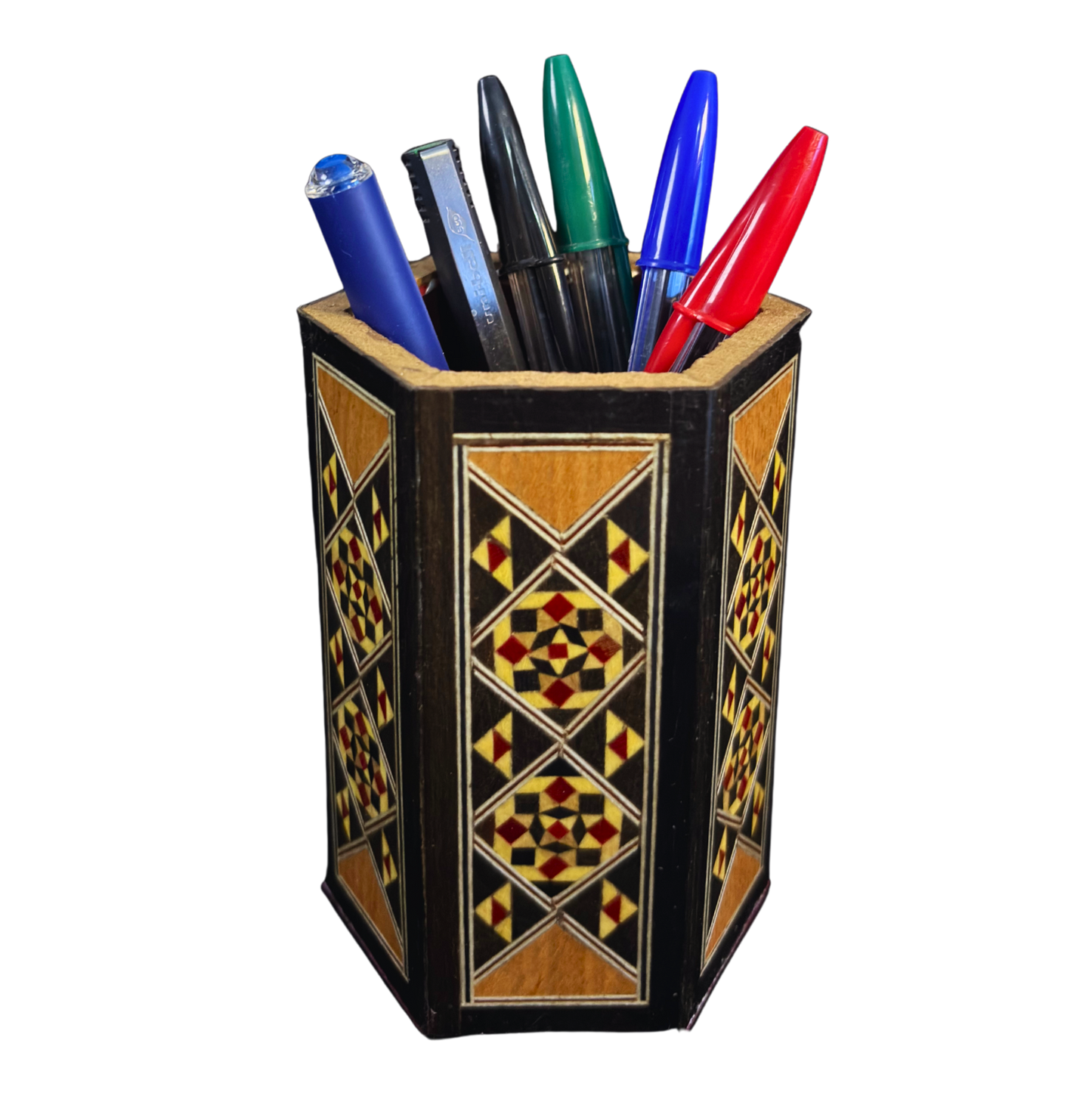Portapenne Artigianale in Mosaico Damasceno – Interno in Velluto
