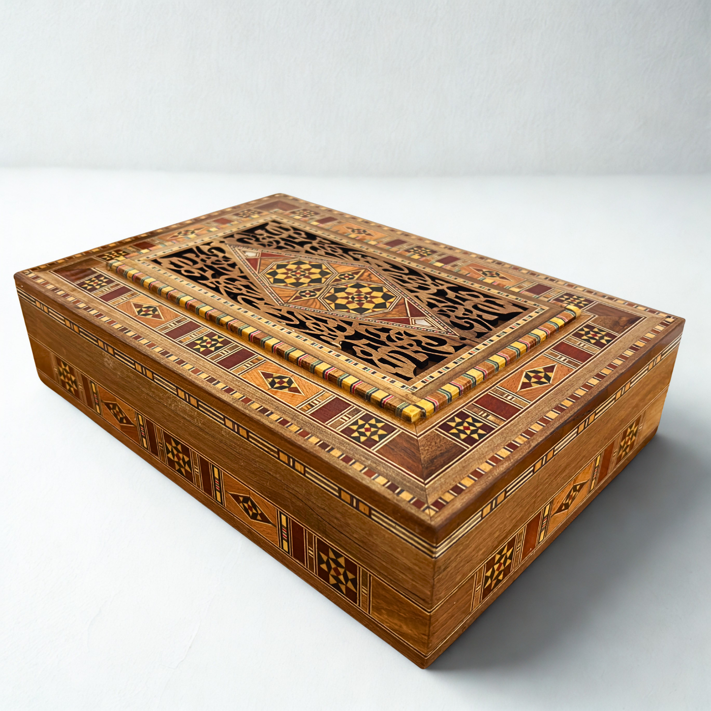 Damascene Mosaic Jewelry & Keepsake Box – Handcrafted Elegance