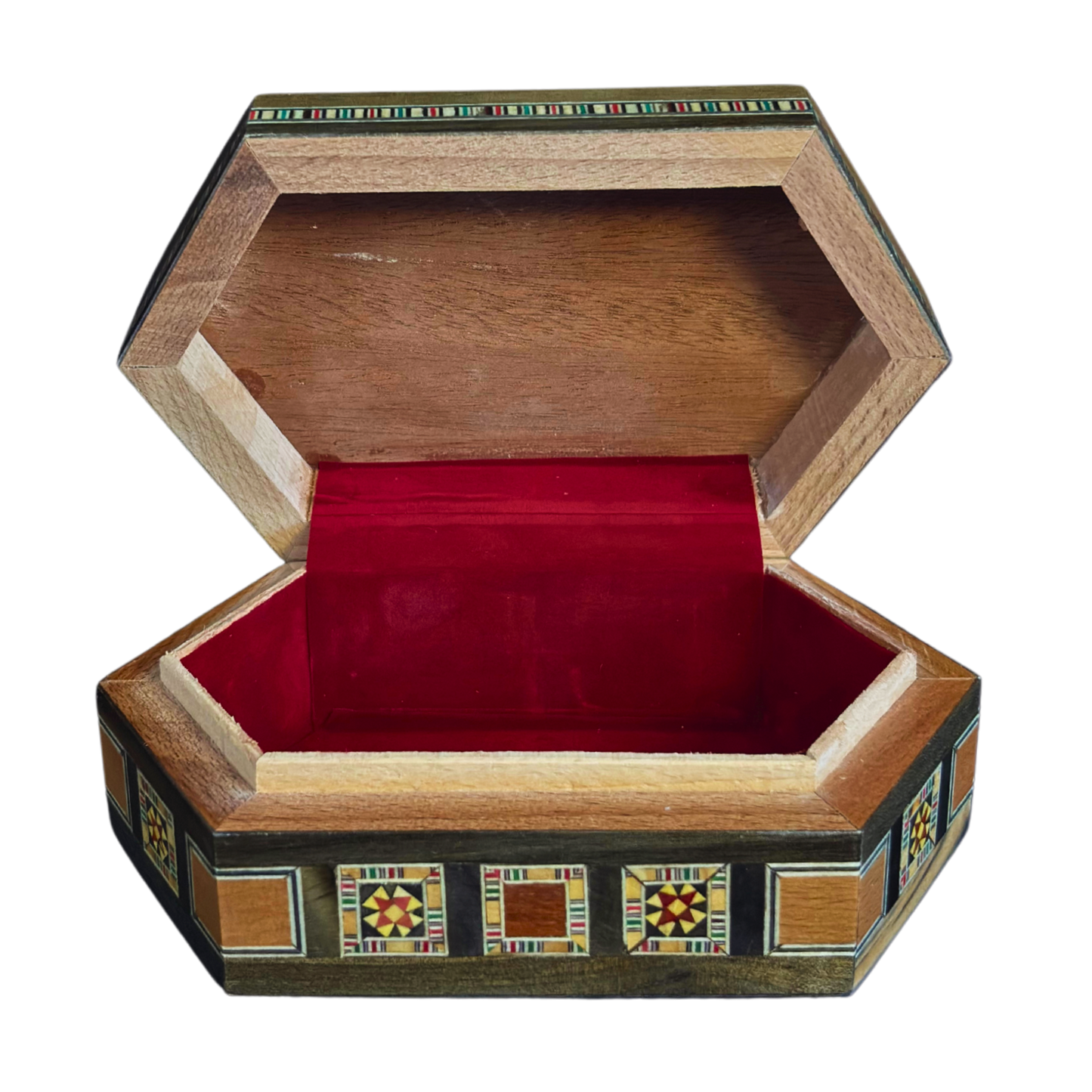 Artisan Damascene Mosaic Box – Mother of Pearl & Velvet