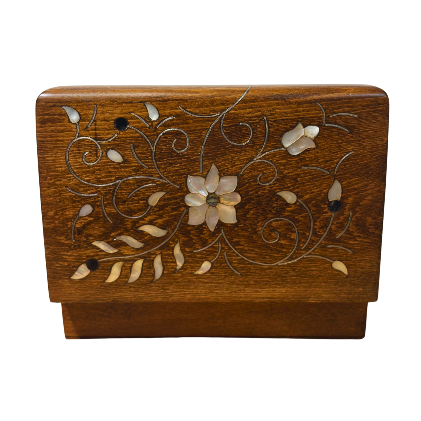 Caja Damasquina de Lujo Hecha a Mano – Nácar y Terciopelo