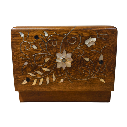 Caja Damasquina de Lujo Hecha a Mano – Nácar y Terciopelo