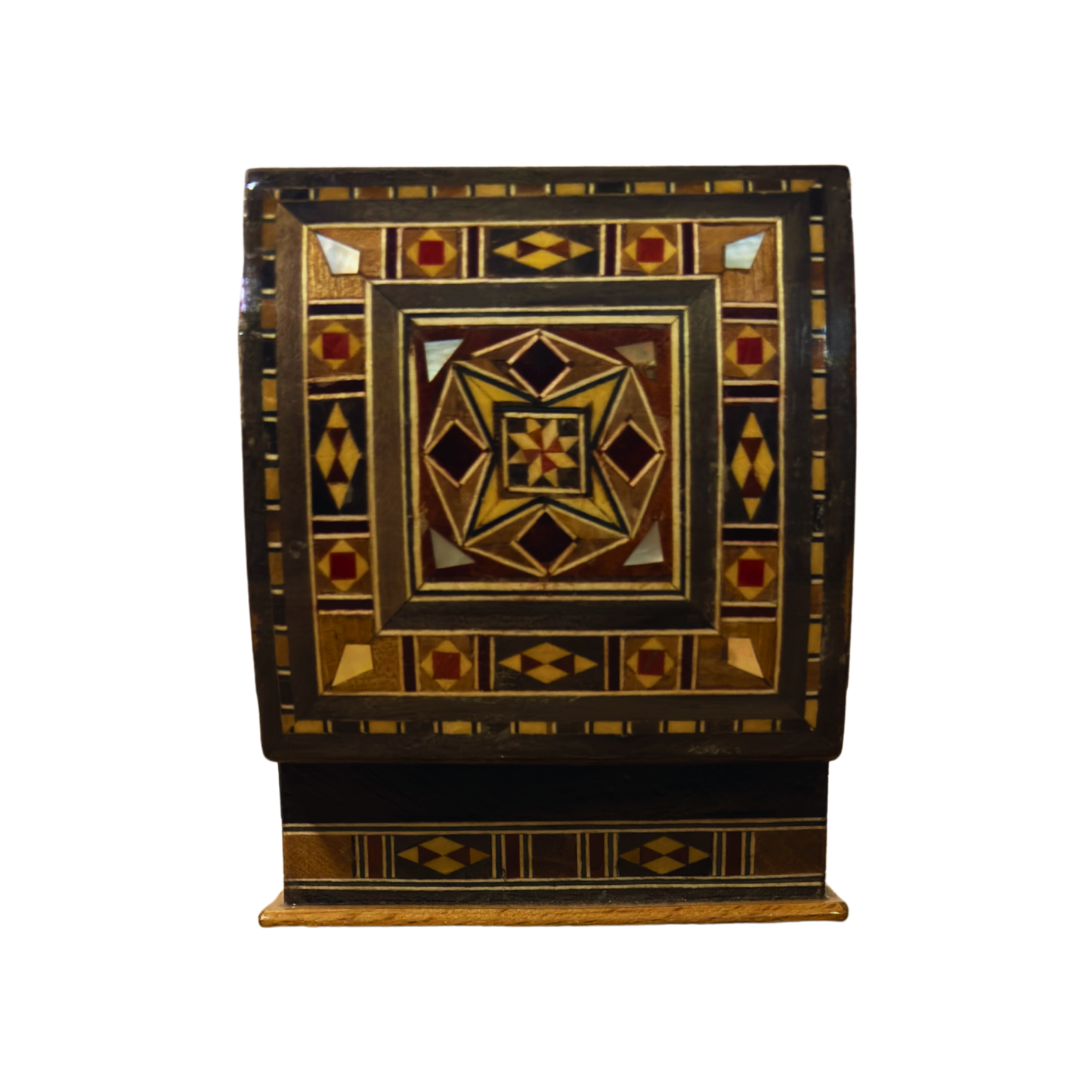 Handcrafted Mosaic Box – Traditional Damascus Art & Velvet Interior