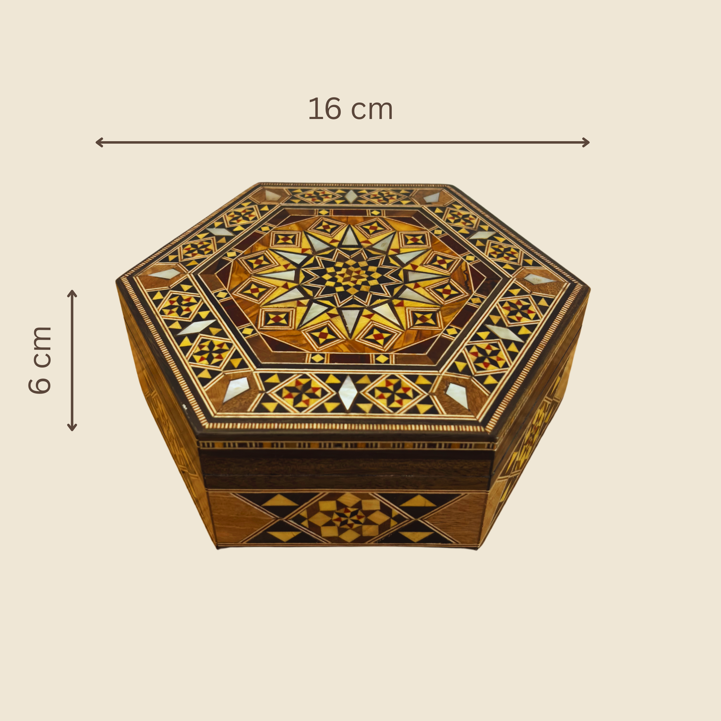 Boîte en Mosaïque Damasquine Artisanale – Nacre & Élégance Veloutée