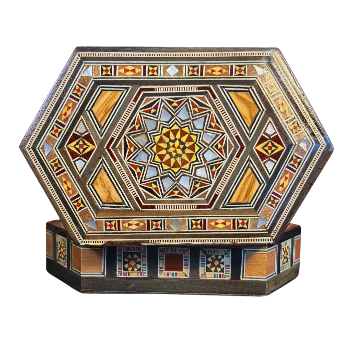 Refined Damascene Mosaic Box – Mother of Pearl & Velvet