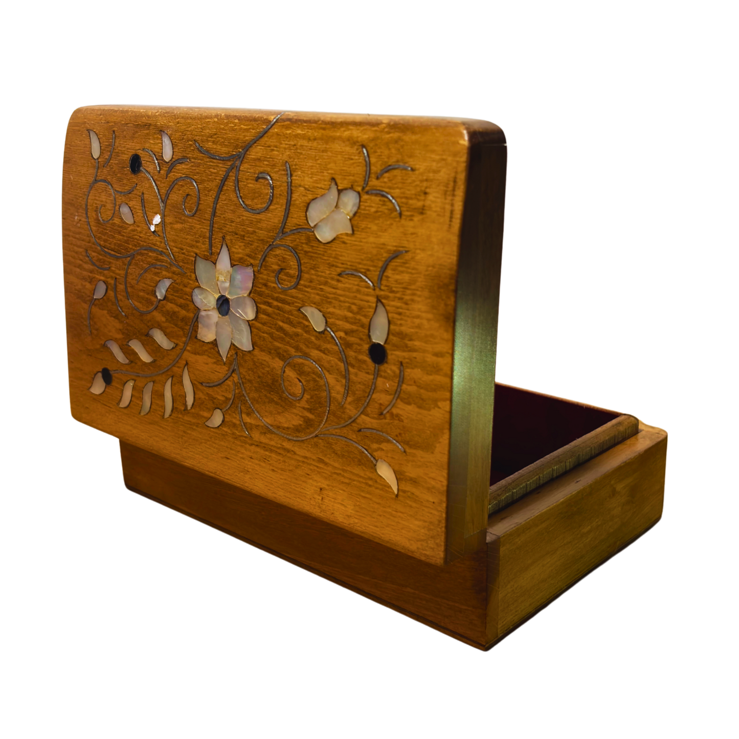 Caja Damasquina de Lujo Hecha a Mano – Nácar y Terciopelo