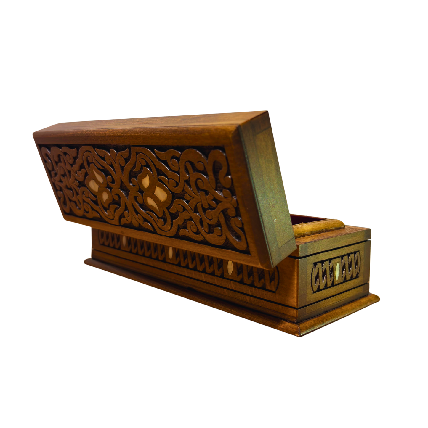 El Oyma Lüks Şam Kutusu – Sedef & Kadife Zarafeti