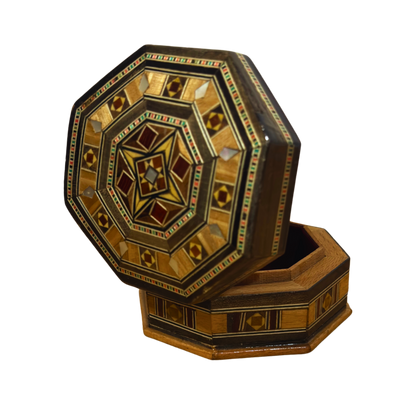 Scatola in Mosaico Artigianale di Damasco – Arte Tradizionale & Velluto