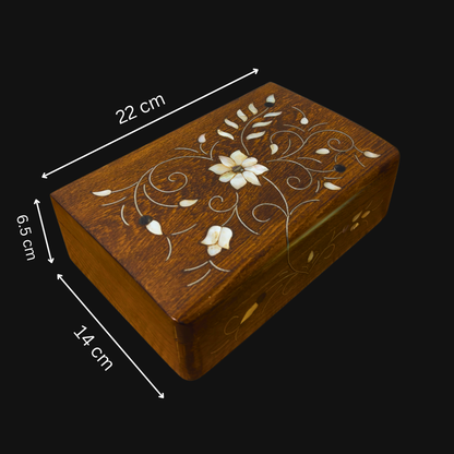 Caja Damasquina de Lujo Hecha a Mano – Nácar y Terciopelo