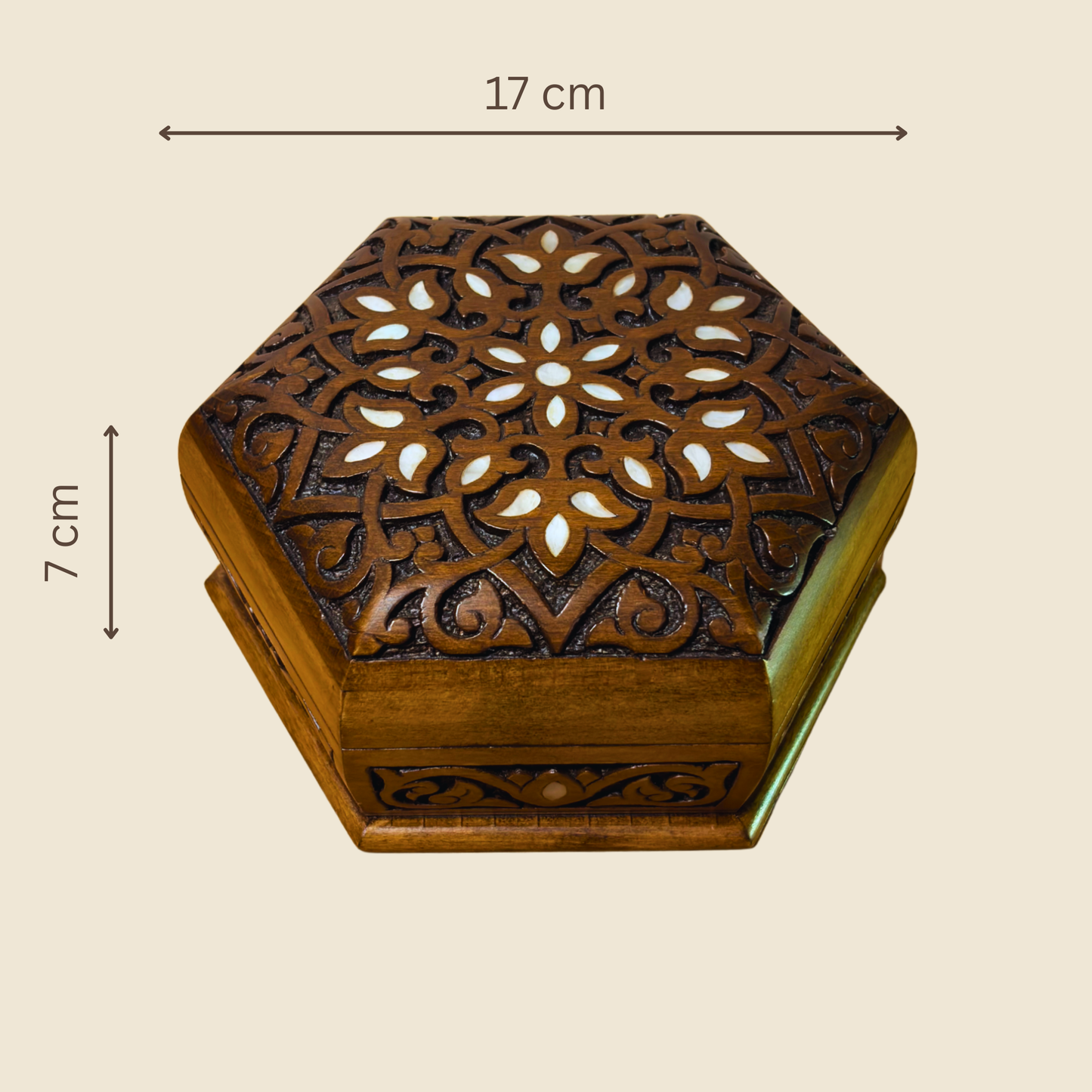 Caja Tallada a Mano de Lujo – Nácar y Elegancia en Terciopelo
