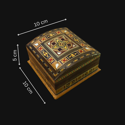 Handcrafted Mosaic Box – Traditional Damascus Art & Velvet Interior