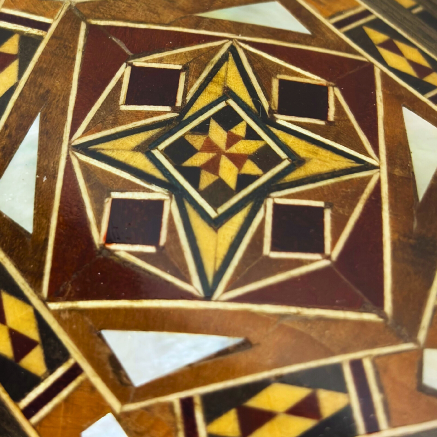 Handcrafted Mosaic Box – Traditional Damascus Art & Velvet Interior