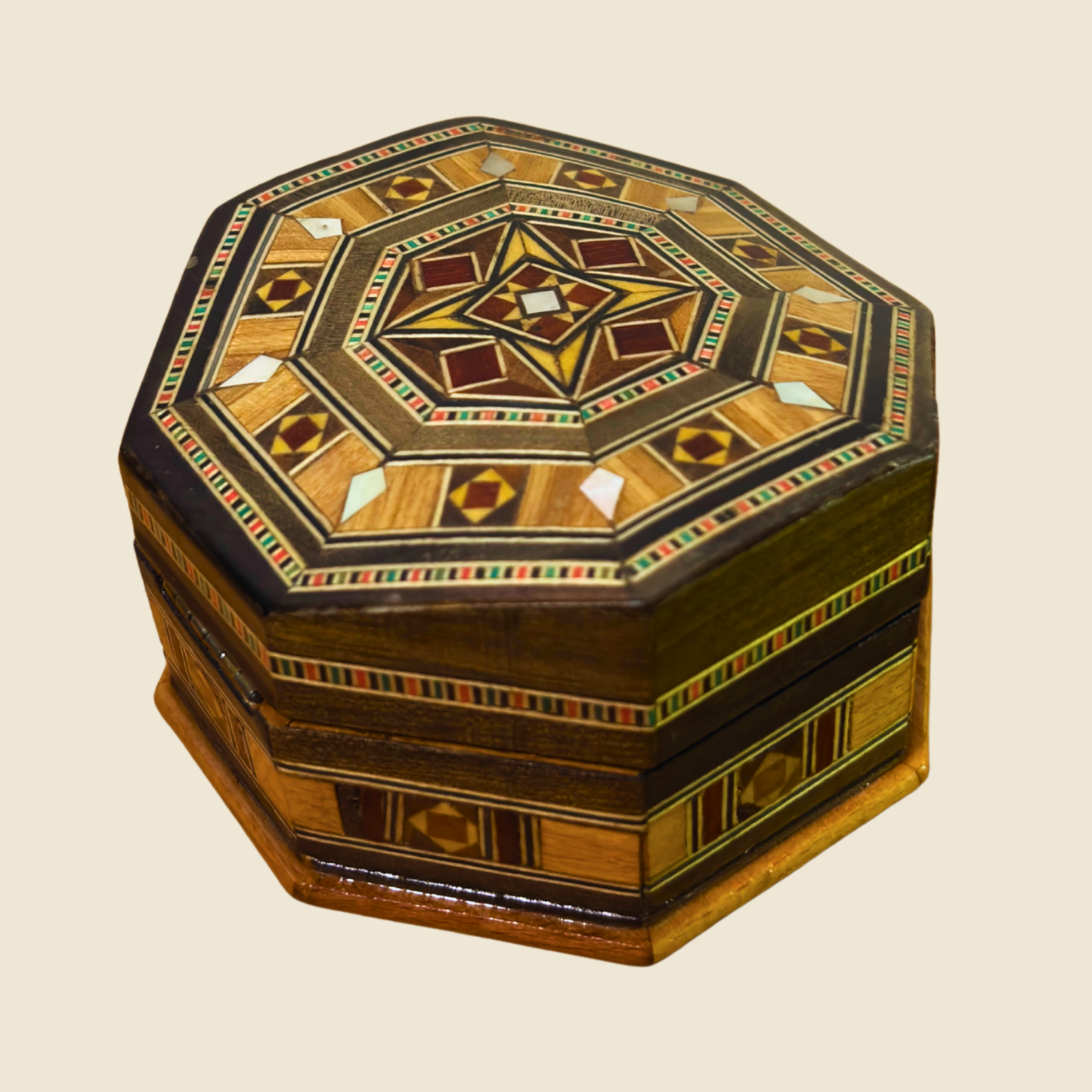 Caja de Mosaico Artesanal de Damasco – Arte Tradicional y Terciopelo
