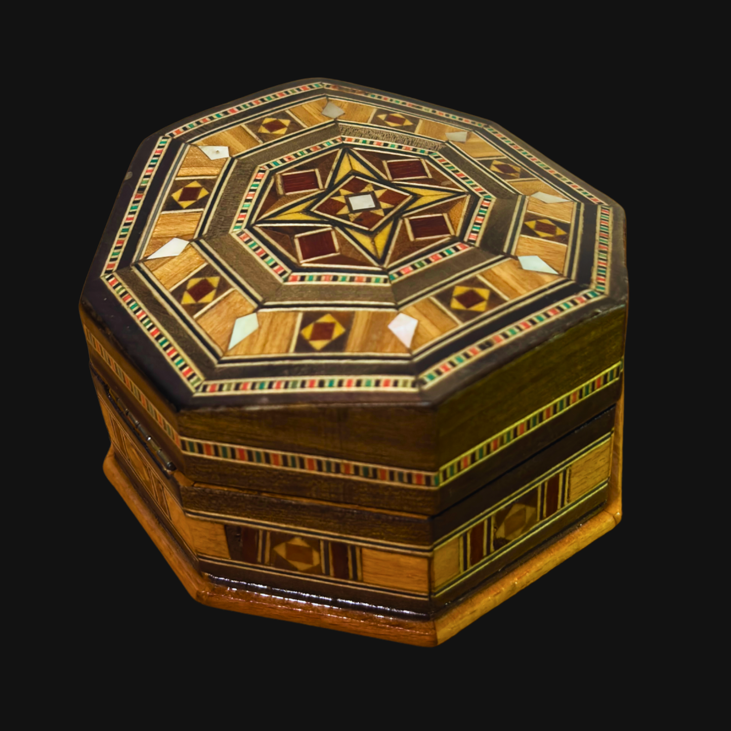Scatola in Mosaico Artigianale di Damasco – Arte Tradizionale & Velluto