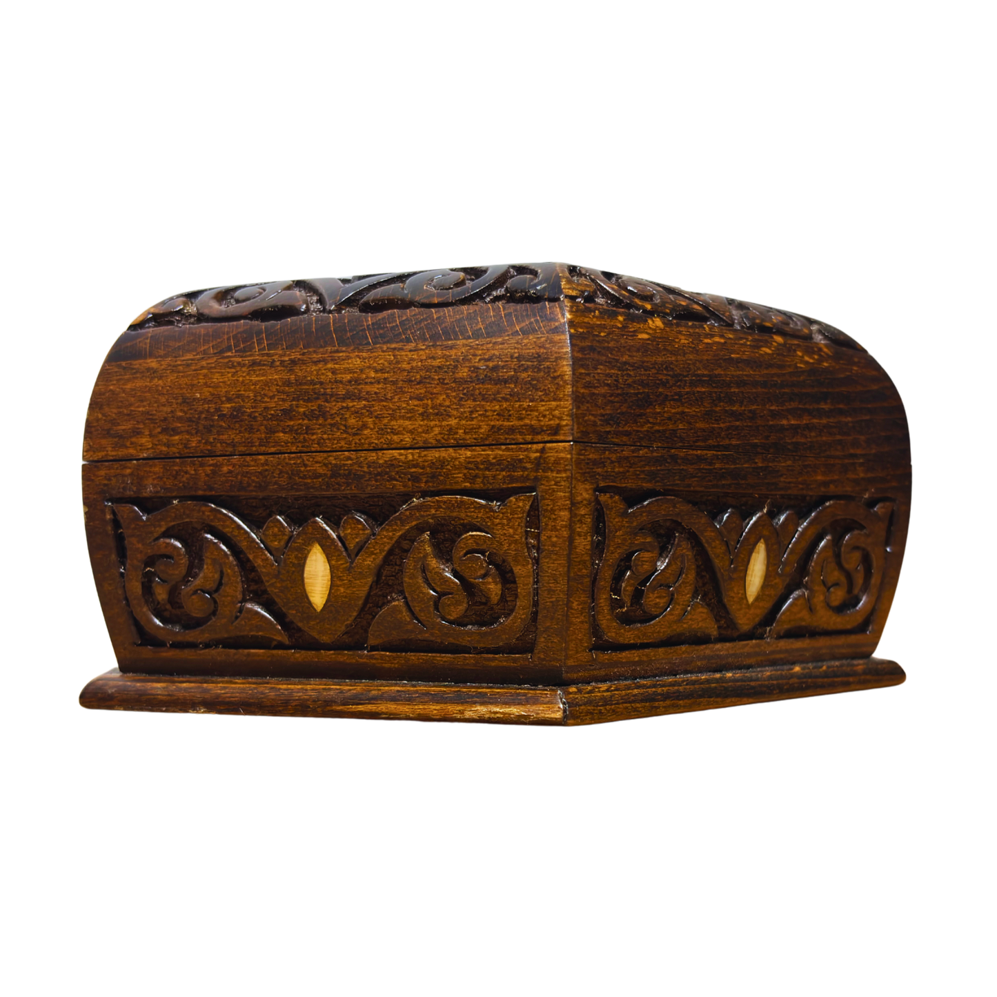 صندوق محفور يدوي فاخر – تطعيم بالصدف وأناقة مخملية