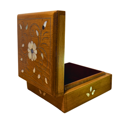 Boîte Damasquine de Luxe Artisanale – Nacre & Velours