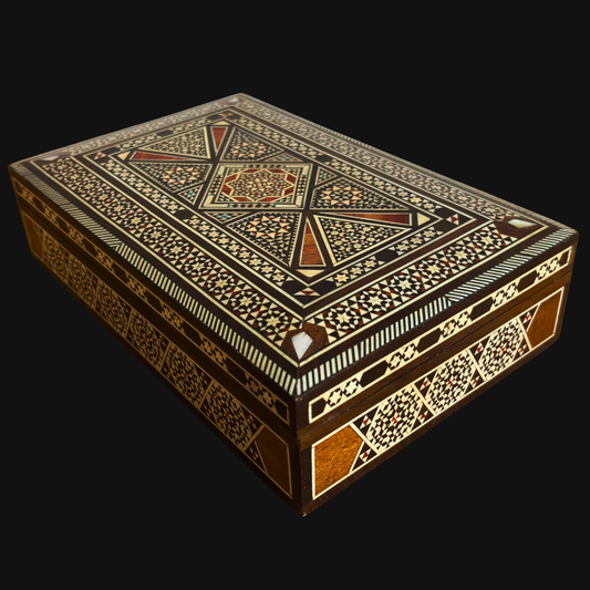 Vintage 1970 Damasceense Sieradendoos – Parelmoer Inlegkunst