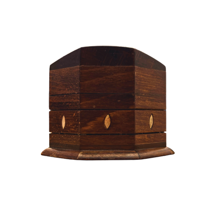 Hand-Carved Beechwood Box with Mother of Pearl Inlay – Walnut Finish Elegance